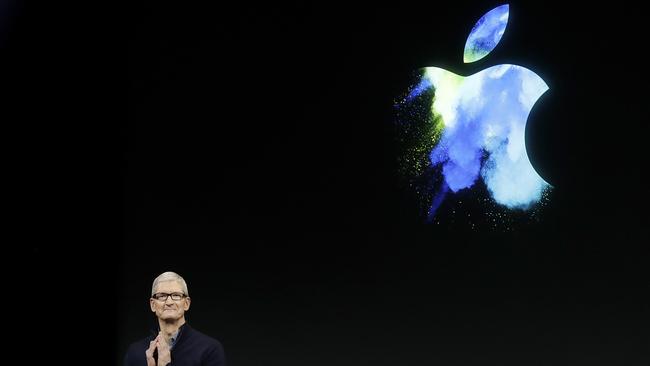 Apple CEO Tim Cook speaks during an announcement of new products in Cupertino, California on Wednesday, May 3, 2017. Picture: Marcio Jose Sanchez