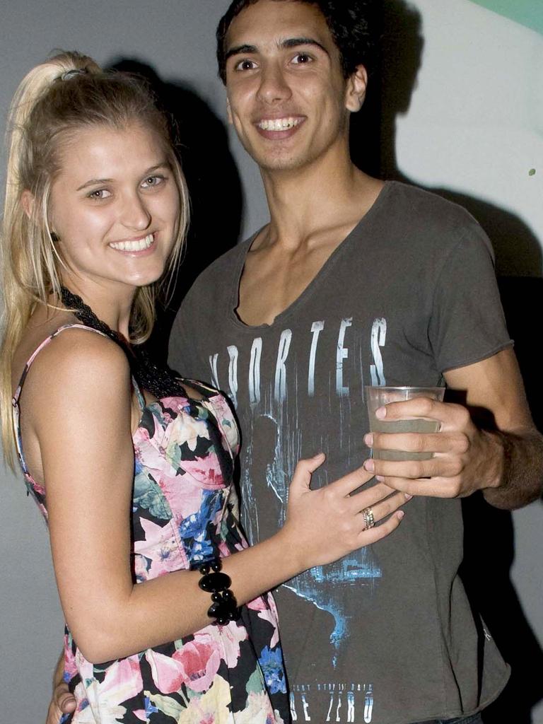 <p>Chelsea Beckmann and Jaydon Trevy at Code Nightclub, Mackay. Picture: Daryl Wright.</p>