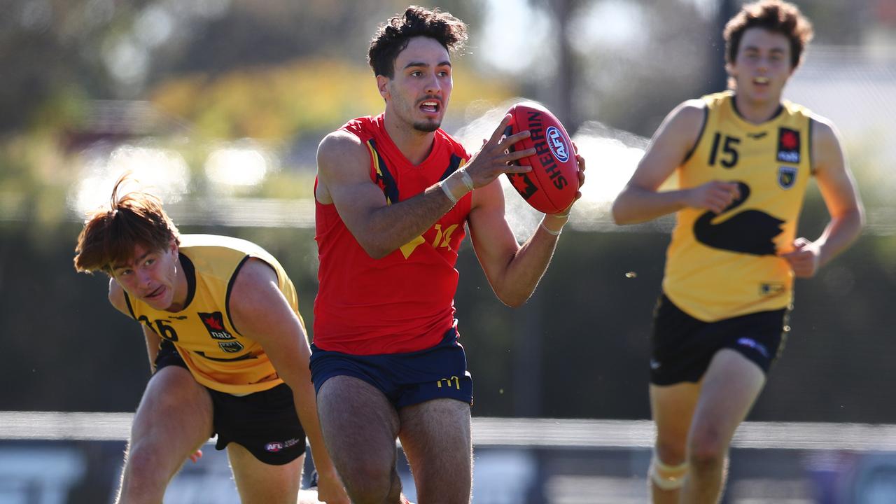 Izak Rankine in a AFL U18s game between South Australia and Western Australia at Alberton Oval in 2018. Picture: Tait Schmaal