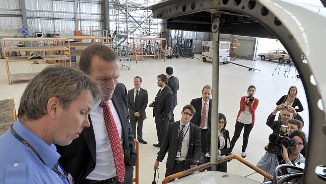 Tony Abbott visited the Rex operations in Adelaide before the election. Picture: News Limited.
