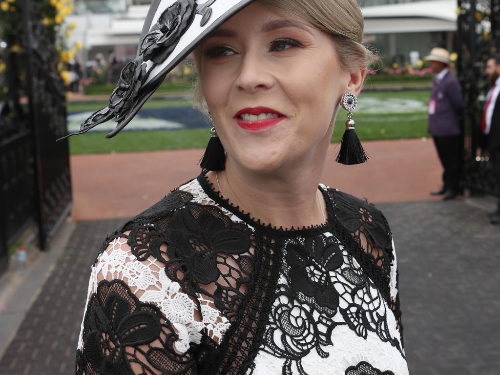 Daniell Brown poses for a photo during the AAMI Victoria Derby Day. (AAP Image/David Crosling)