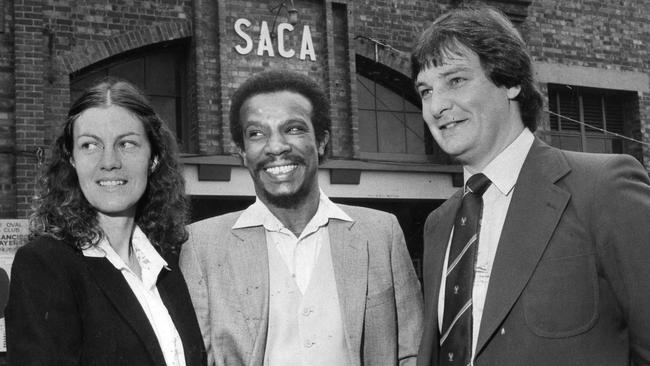 David Murray with his Adelaide-born wife Kerry at Adelaide Oval in 1982.