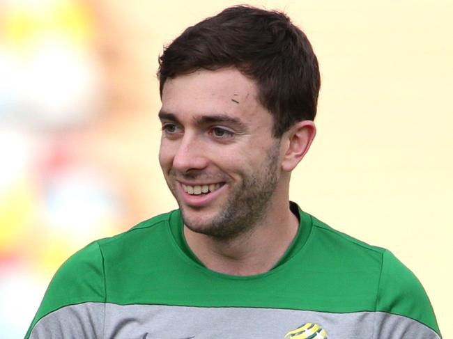 Tommy Oar. The Socceroos training in Brisbane for the Asian Cup. Pic Peter Wallis