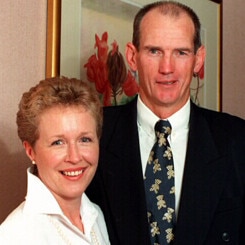 Queensland Father of the Year Wayne Bennett and wife Trish in 1998