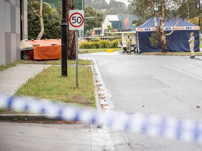 Staff members inside the supermarket at the time escaped without injury. Picture: Jake Nowakowski