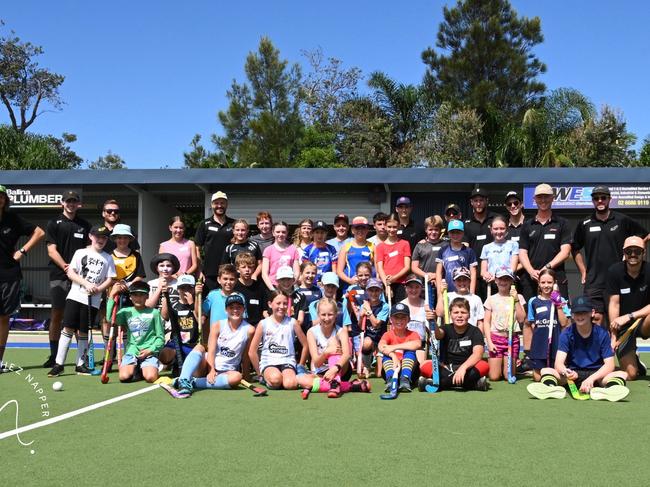 WIN-WIN: Ballina Hockey Club hosted hockey clinics at the Ballina Turf for kids from under 11 to under 13 and under 15 to under 18, enjoyed first class coaching from Brisbane's 1st Division champions. Photo: Shez Napper