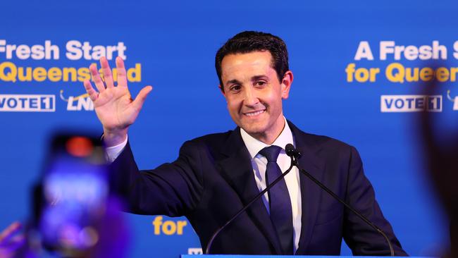 LNP leader David Crisafulli during the party function in Brisbane. Picture: NewsWire/Tertius Pickard