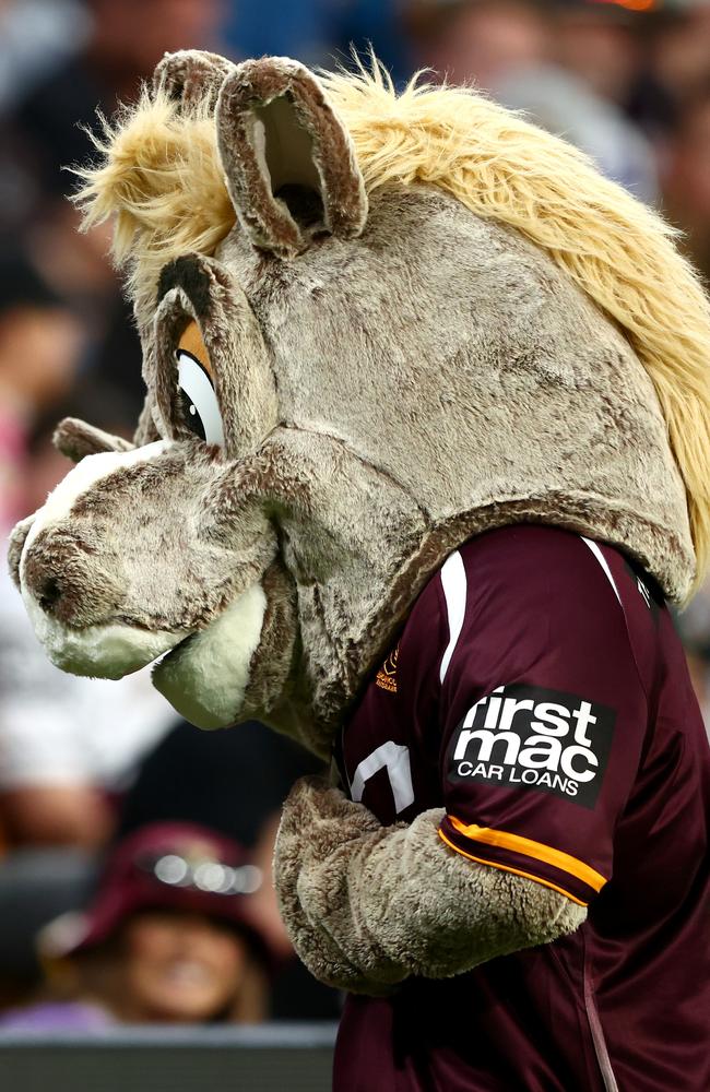 'Buck the Bronco' at Suncorp Stadium. Picture: Chris Hyde/Getty Images