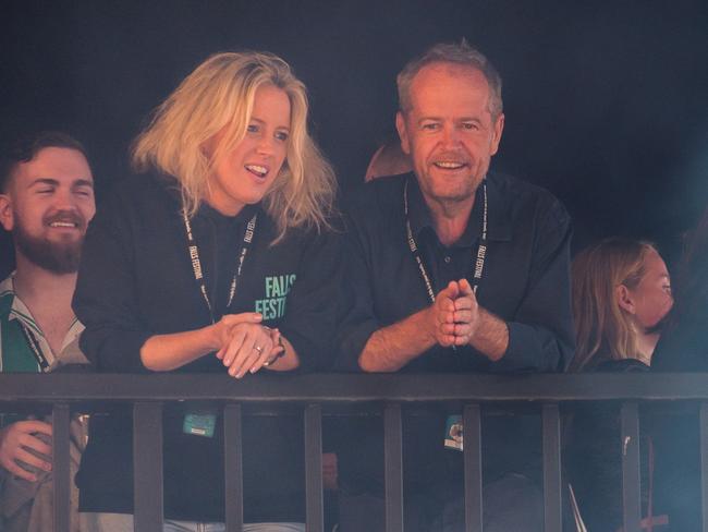 Bill and Chloe Shorten at the Falls Festival in Lorne, Victoria.