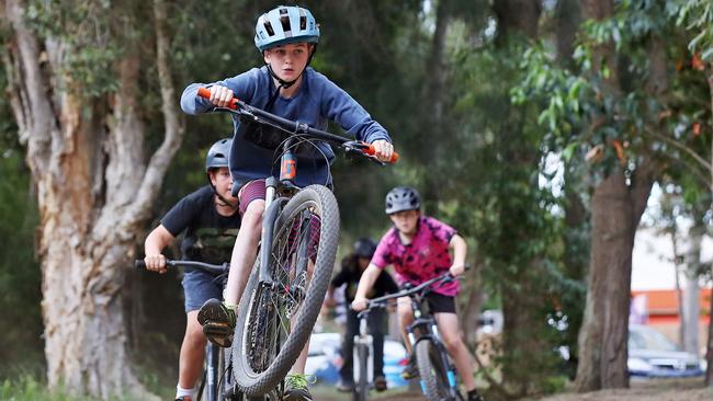 Kids around the Sutherland Shire area have been spending weeks building and playing at bike jumps in local parks only for council to pull them down. Picture: Toby Zerna