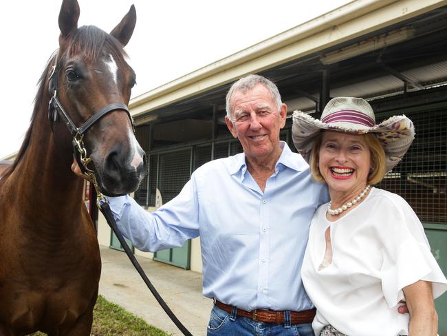 Both John Singleton and Gai Waterhouse admitted they were both very happy to put the fallout behind them. Picture: Gaye Gerard