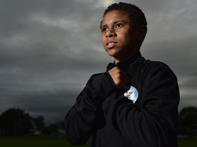 Bladen Epseg, 13, like many Townsville residents, are set to feel the cold this week with temperatures dropping and rain on the way. PICTURE: MATT TAYLOR.