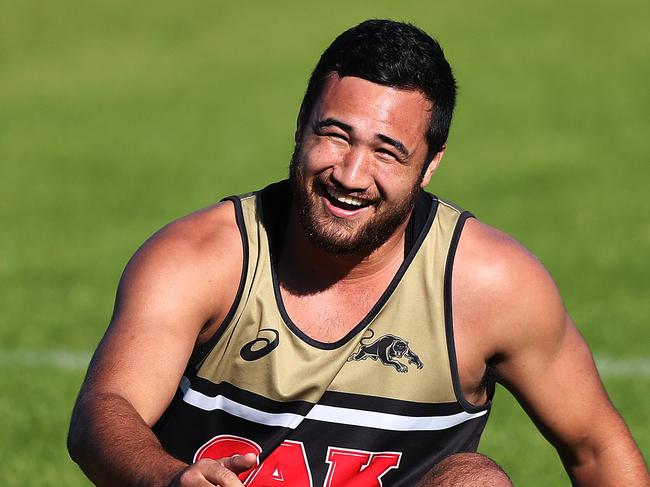 Peta Hiku during Penrith Panthers training at Panthers Rugby League Academy, Penrith. Picture: Brett Costello