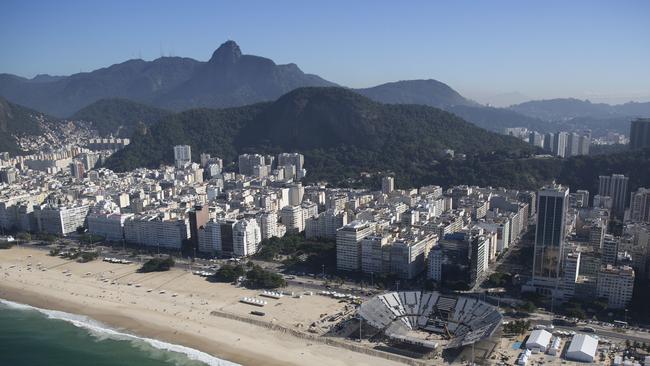 The Olympic beach volleyball venue will take place on a less than ideal beach in terms of hygiene. Picture: Felipe Dana/AP