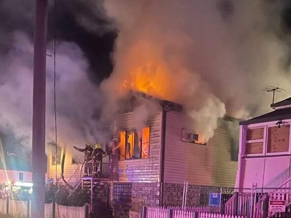 The house fire on Commercial Rd in Murwillumbah late on Friday night. Picture: Fire and Rescue NSW