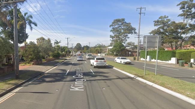 The pedestrian was hit by a car on King Georges Rd in Blakehurst. Picture: Google Maps