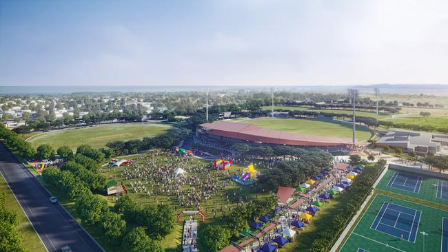 Harrup Park’s Great Barrier Reef Arena could host athletes in the lead up to the 2032 Olympic and Paralympic Games. Picture: Cox Architecture