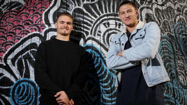 Nik Mirkovic and Alex Tomic are the Gold Coast founders of Hismile, which has gone from a start up to a multimillion-dollar business. Picture by Scott Fletcher