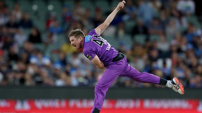 James Faulkner bowls during a Big Bash League match earlier this year. Picture: JAMES ELSBY/GETTY IMAGES