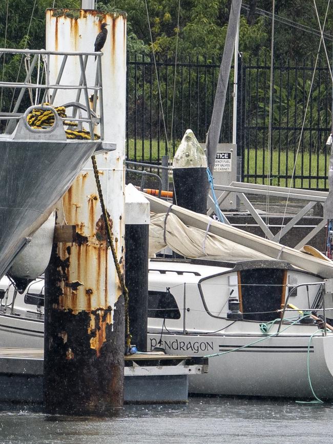 The Plato Pendragon was towed to a police holding yard at Balmain. Picture: NewsWire / Simon Bullard.