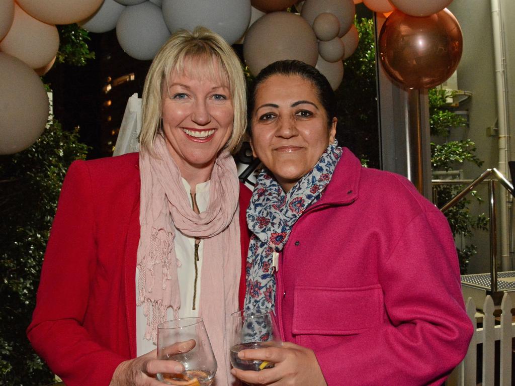 Trudi Teren and Seema Chauhan at launch of Pink Paradise Gin at Southport Yacht Club, Main Beach. Picture: Regina King.