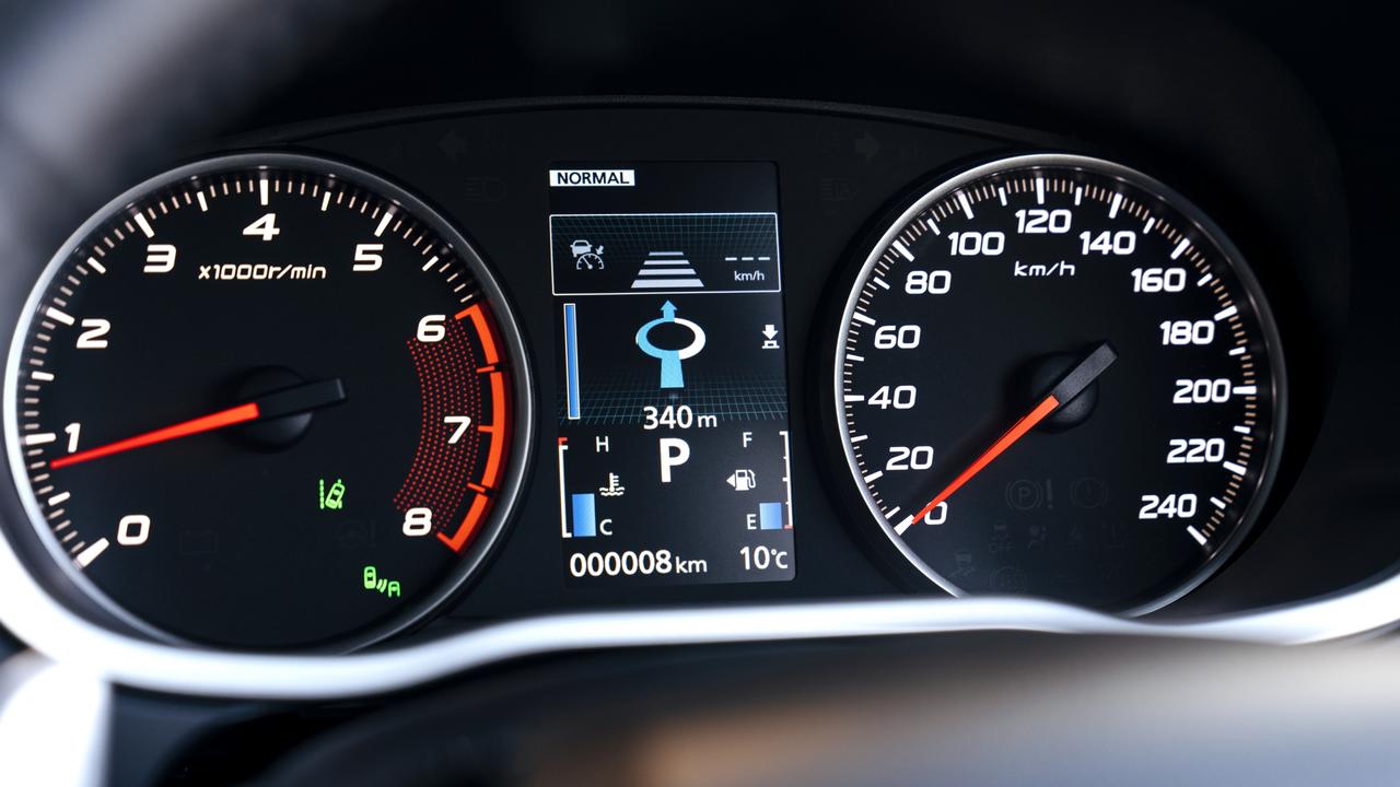 The driver’s instruments in the Mitsubishi Eclipse Cross.