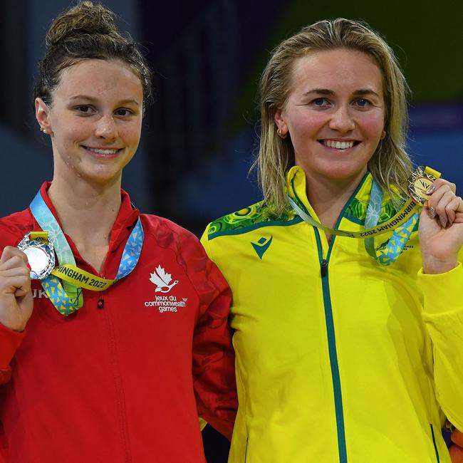 Rivals (L-R) Canada's Summer McIntosh and Australia's Ariarne Titmus. Picture: AFP