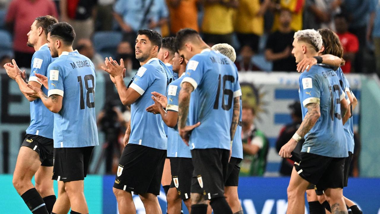 Despite beating Ghana, Uruguay did not qualify for the knockout stages. (Photo by Raul ARBOLEDA / AFP)