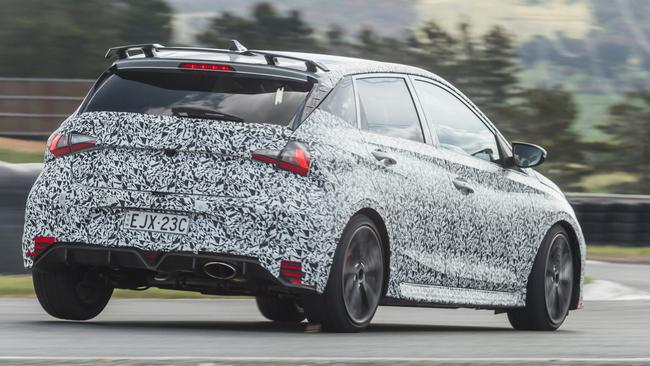 The Hyundai i20 N will lift an inside wheel when cornering.