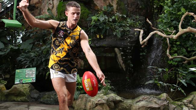 AFL Cairns has relaunched its 2020 season at the Cairns Zoom and Wildlife Dome. Norths Tigers' Anthony Stewart. PICTURE: BRENDAN RADKE