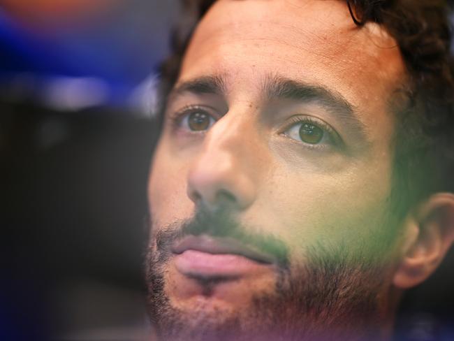 SPIELBERG, AUSTRIA - JUNE 27: Daniel Ricciardo of Australia and Visa Cash App RB has a seat fitting in the garage during previews ahead of the F1 Grand Prix of Austria at Red Bull Ring on June 27, 2024 in Spielberg, Austria. (Photo by Rudy Carezzevoli/Getty Images)
