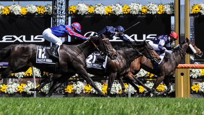 Jye McNeil produced a bold frontrunning ride on Twilight Payment. Picture: Getty Images