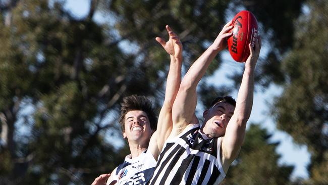 Dylan Aldridge takes a big grab for Port Adelaide. He has dominated in the Spencer Gulf Football League. Picture: Emma Brasier