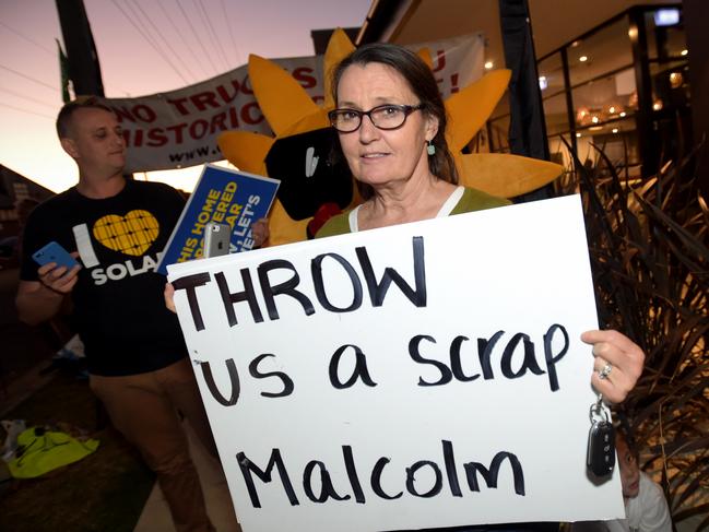 Protestors assemble at the Windsor RSL ahead of the Leaders' People's Forum in Sydney, Friday, May 13, 2016. Australian Prime Minister Malcolm Turnbull and Australian Opposition leader Bill Shorten are in Sydney for their first debate ahead of the July 2 federal election. (AAP Image/Lukas Coch) NO ARCHIVING