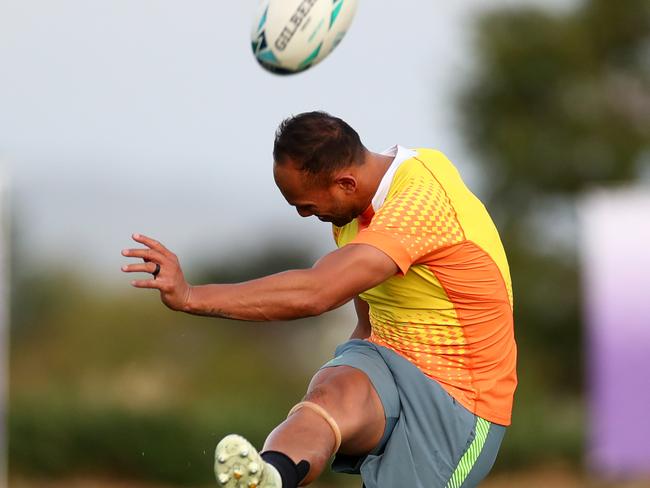 The Wallabies will be relying on a strong kicking game from Christian Lealiifano. Picture: Getty Images