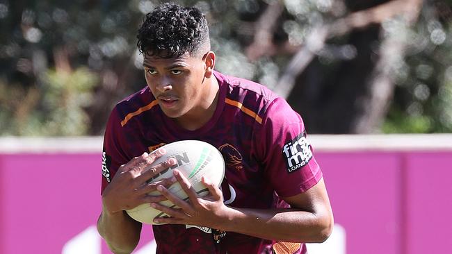 Selwynn Cobbo, Brisbane Broncos training, Red Hills. Photographer: Liam Kidston