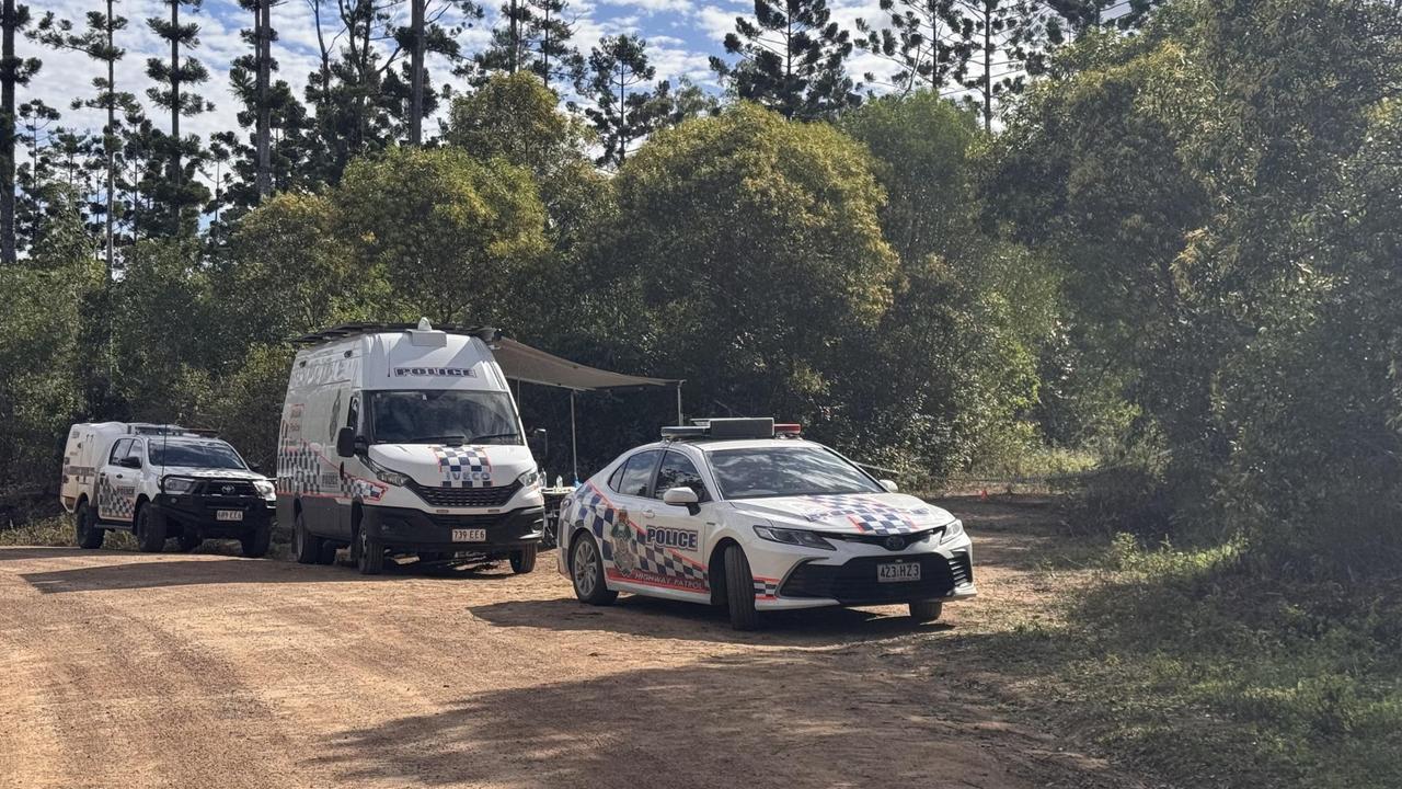 Additional testing of the scene where human remains were found was carried out on Saturday. Picture: Queensland Police