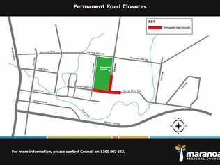 Permanent road closure to all traffic on sections of Short Street and George Street East in Roma. Picture: Contributed