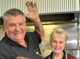 Rod and Sheryl Cooper will fire up the hotplates at the Killarney Tucka Shop one last time. Picture: Kirstin Payne