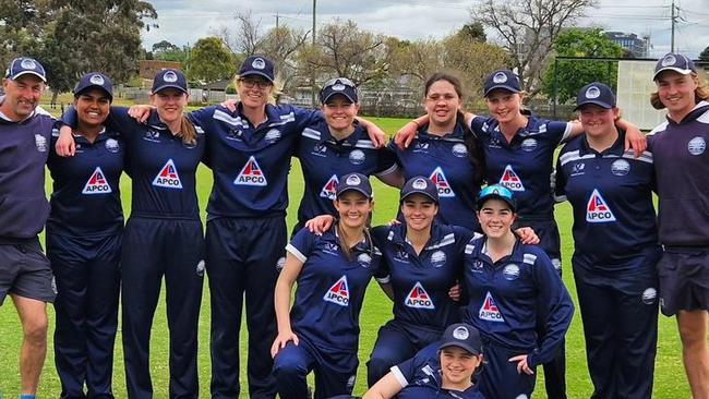 Geelong Cricket Club's women's first grade team won their first match. Picture: Geelong Cricket Club.