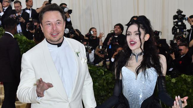 Elon Musk and Grimes arrive for the 2018 Met Gala at the Metropolitan Museum of Art in New York.