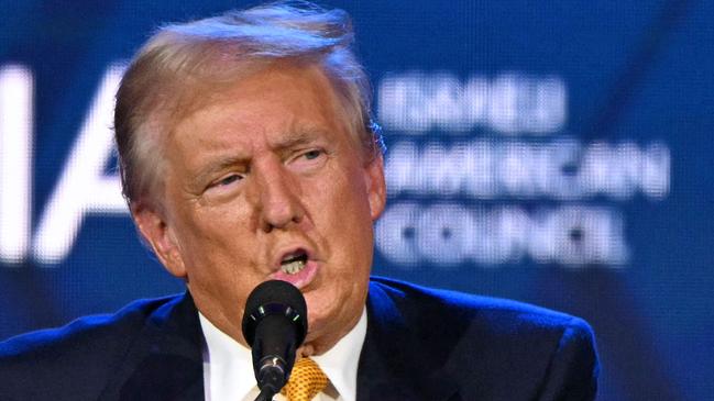 Republican presidential candidate Donald Trump speaks at the Israeli-American Council National Summit in Washington, DC, on September 19, 2024. (Photo by Mandel NGAN / AFP)