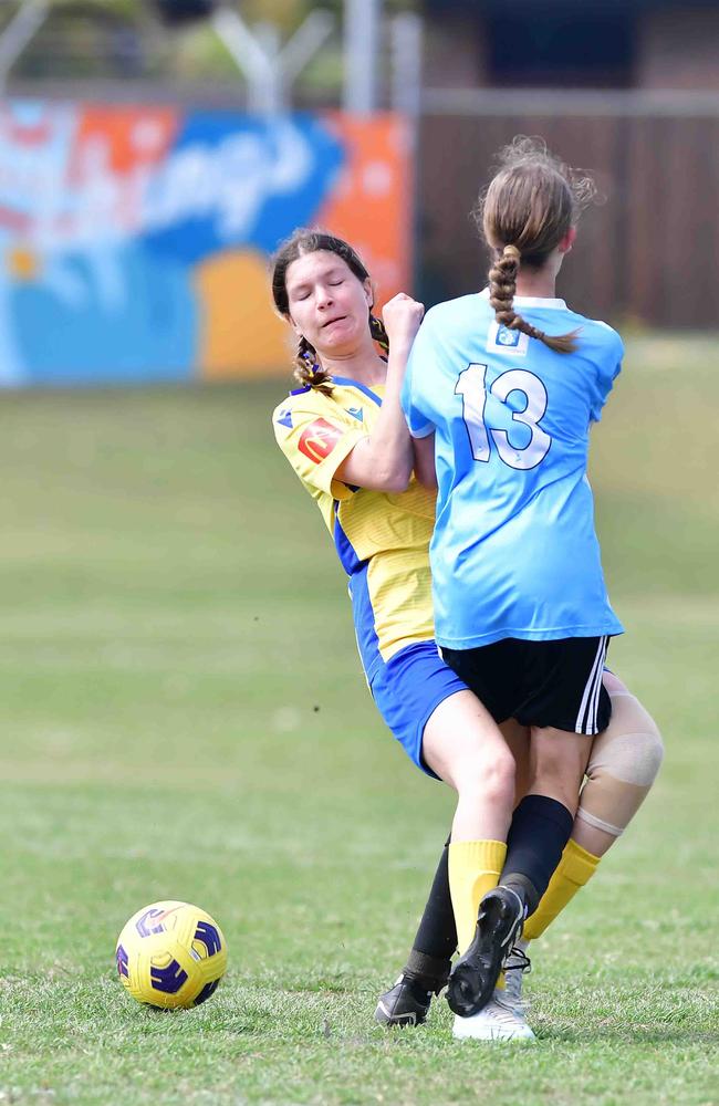 SOCCER: U 13 girls, Kawana V Maroochydore. Picture: Patrick Woods.