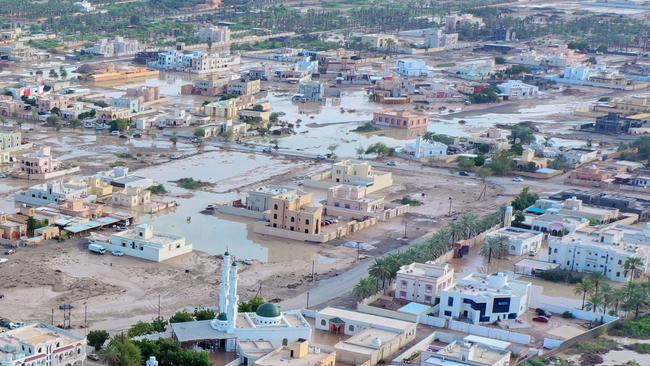 Flooding in al-Khaburah, which saw 369mm of rain. Picture: Haitham Al-Shukairi/AFP