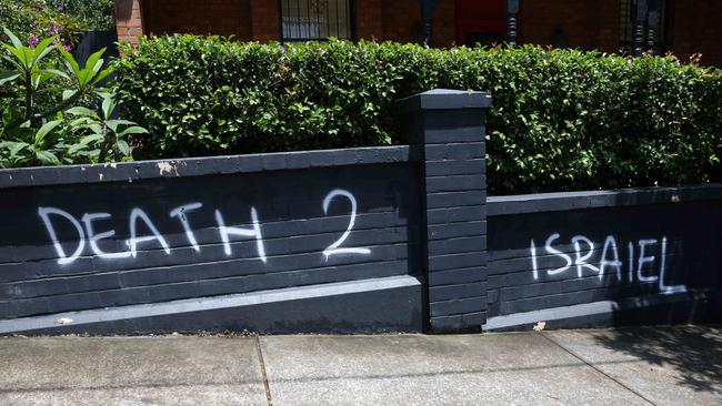 Some of the anti-Semitic graffiti in Woollahra. Picture: Rohan Kelly