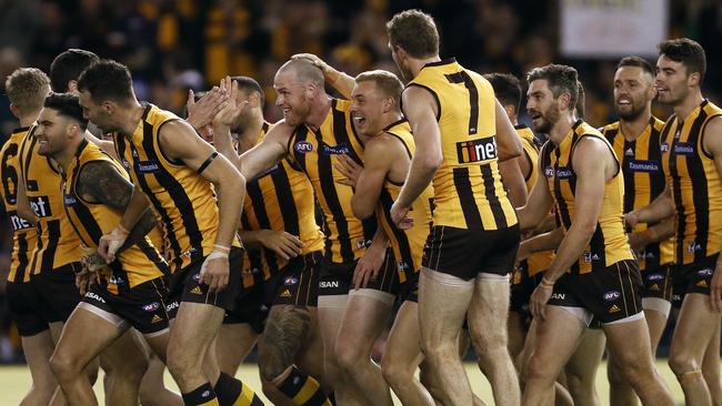 Jarryd Roughead hit the scoreboard early on Sunday. Picture: Daniel Pockett (AAP).