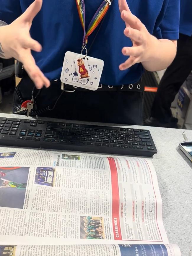 A ‘Pro-Palestinian’ Officeworks staffer refuses to laminate Jewish newspaper for kippah-wearing man at the Elsternwick store in Victoria. Picture: Supplied