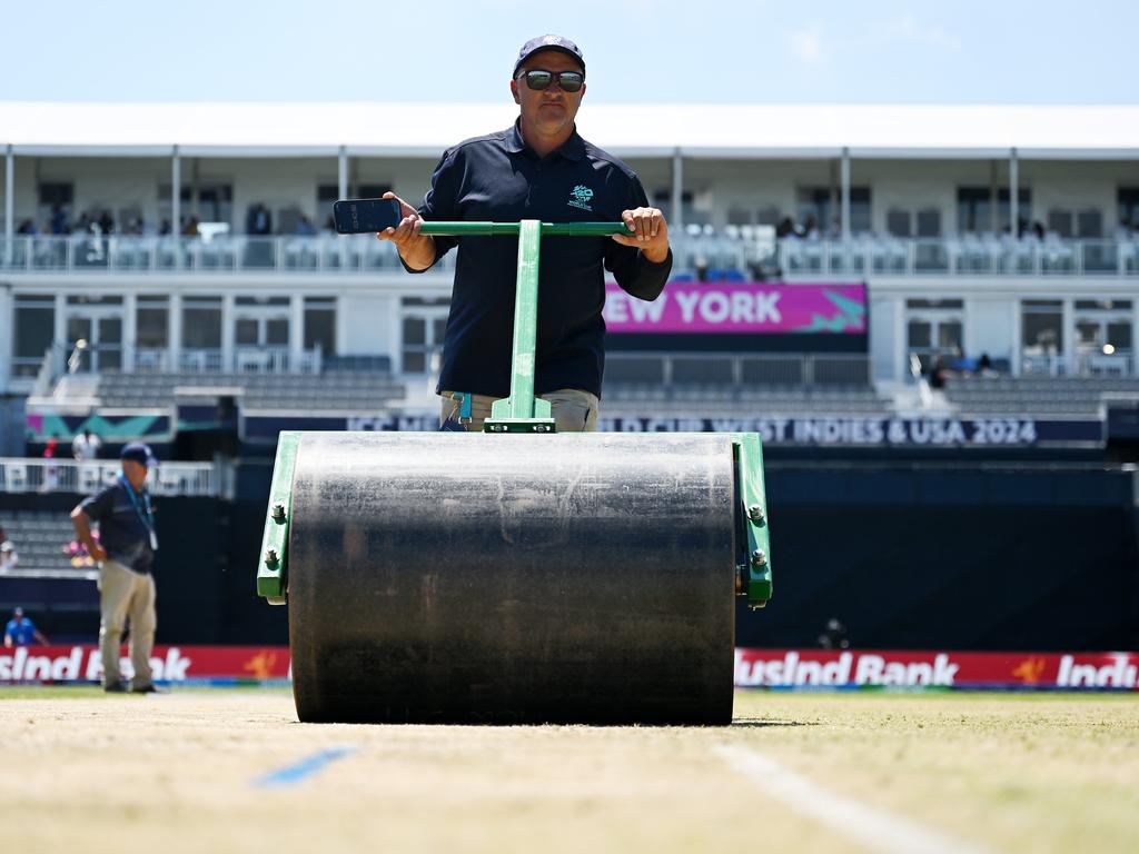 The heavy roller could not address the pitch issues during the Sri Lanka and South Africa match. Picture: Alex Davidson-ICC/ICC via Getty Images