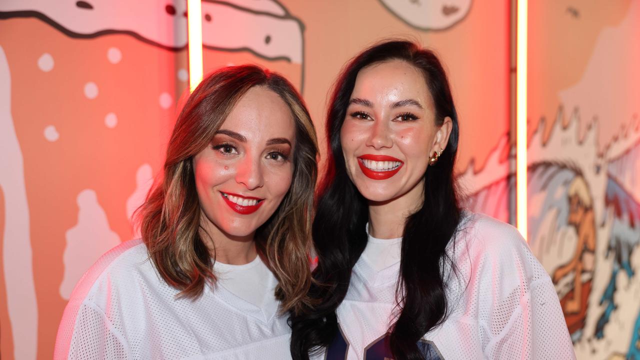 Courtney Casaceli and Alyce Hill at The Sporting Globe Bar and Grill launch at Surfers Paradise for Gold Coast at Large. Picture, Portia Large.