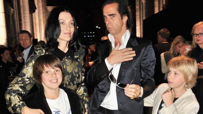 Happier times ... Susie Bick and Nick Cave with their children Earl and Arthur (R). Picture: Nick Harvey